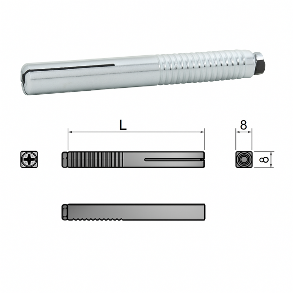 Квадрат за дръжка с разширяване